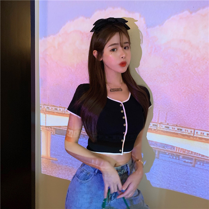 Korean Version Of Ice Silk Slim Knit Top Women's Spring And Summer Tight-fitting Thin Cardigan