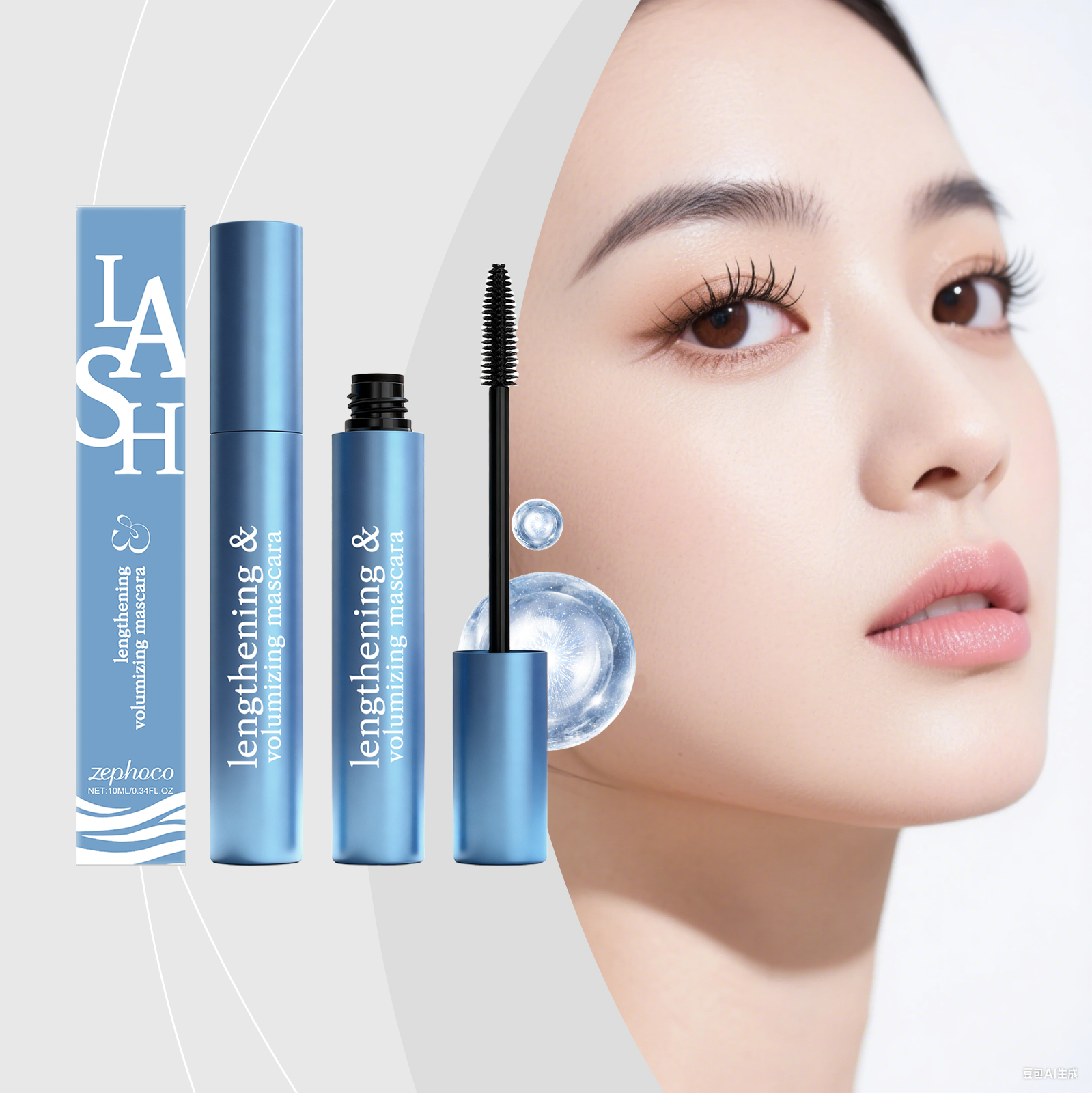 Schwarze, voluminöse Locken-Mascara 10ml Box