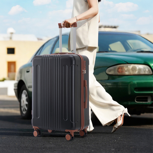 20   24  28  3 Pcs Set In ABS Spinner Wheel Luggage, Carry On Suitcase, Matching Color, TSA Combination Lock
