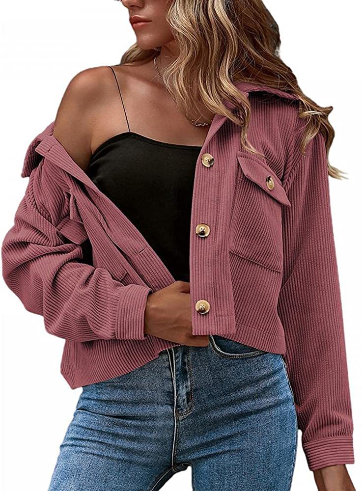 New European And American Fashion Corduroy Ladies Shirt Jacket Purple - Shop at LoveMi