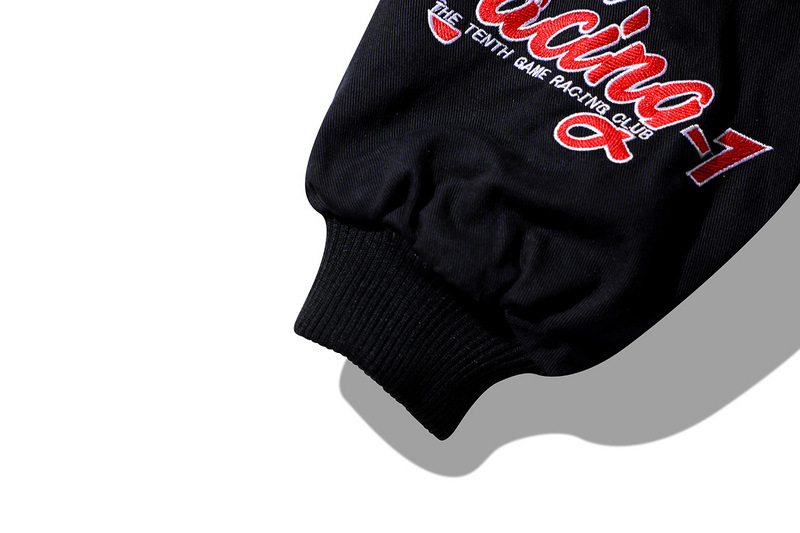 Men Retro Embroidered Patch Racing Street Hip Hop Motorcycle Suit Jacket