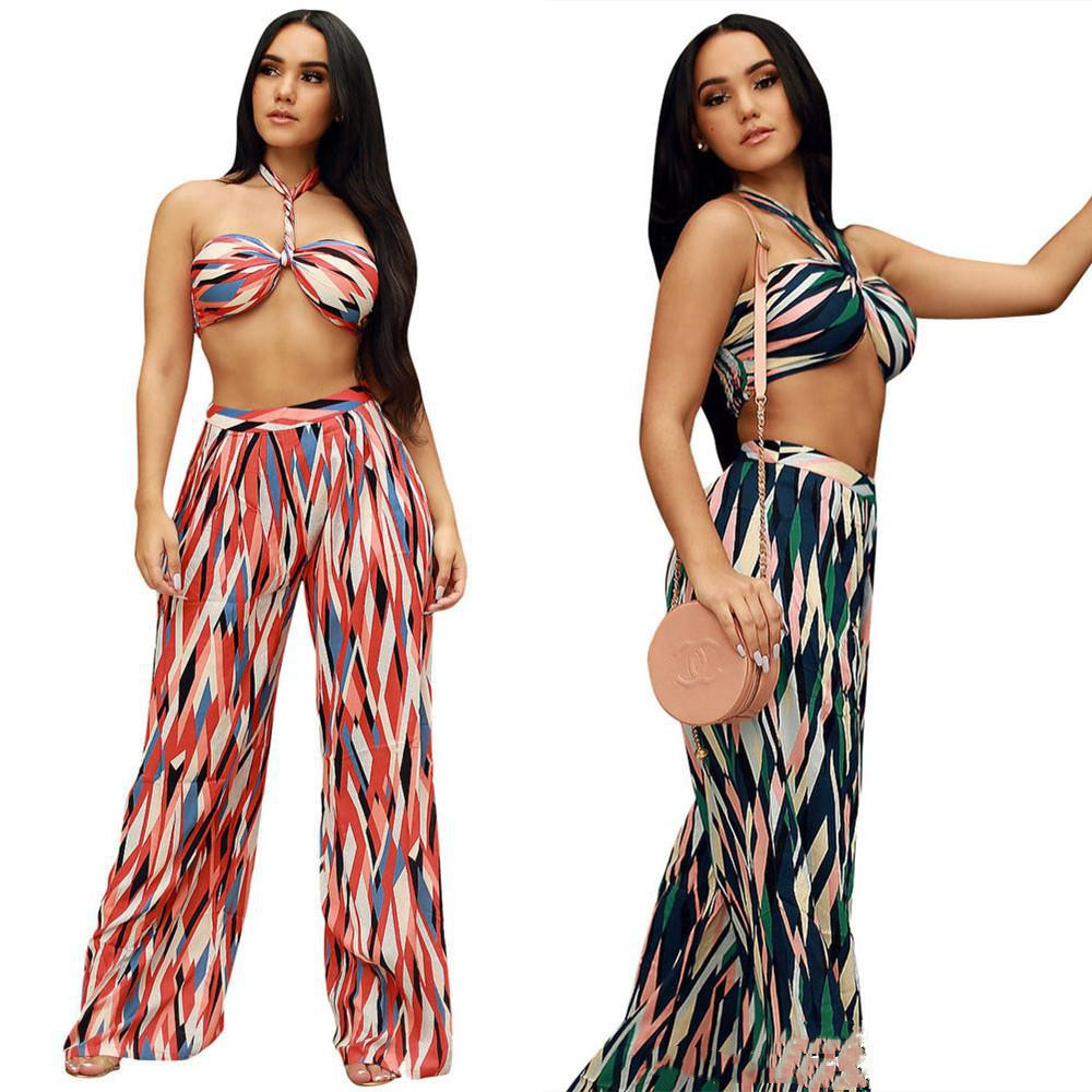 Women's Summer New Sexy Printed Strapless Style Two-piece