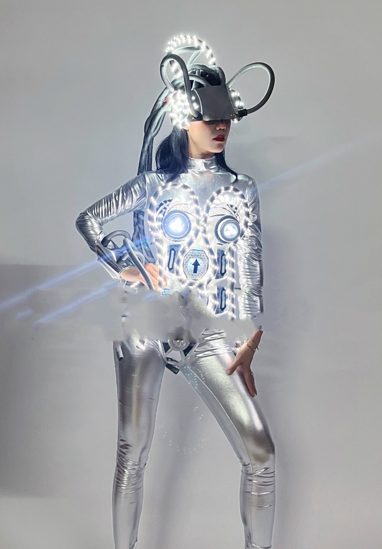 Costume Led Luminous Chest Armor Atmosphere Top Shorts Bracelet Trousers L - Shop at LoveMi