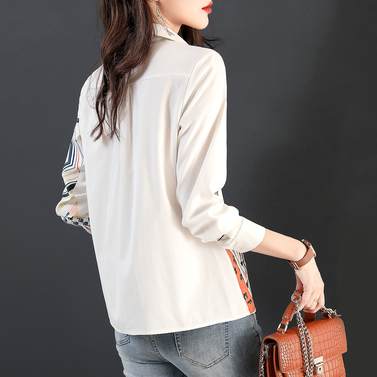 Women's Casual Loose Patchwork Printed Shirt