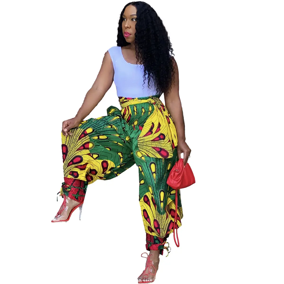 Women's New Positioning Print Wide Leg Casual Pants