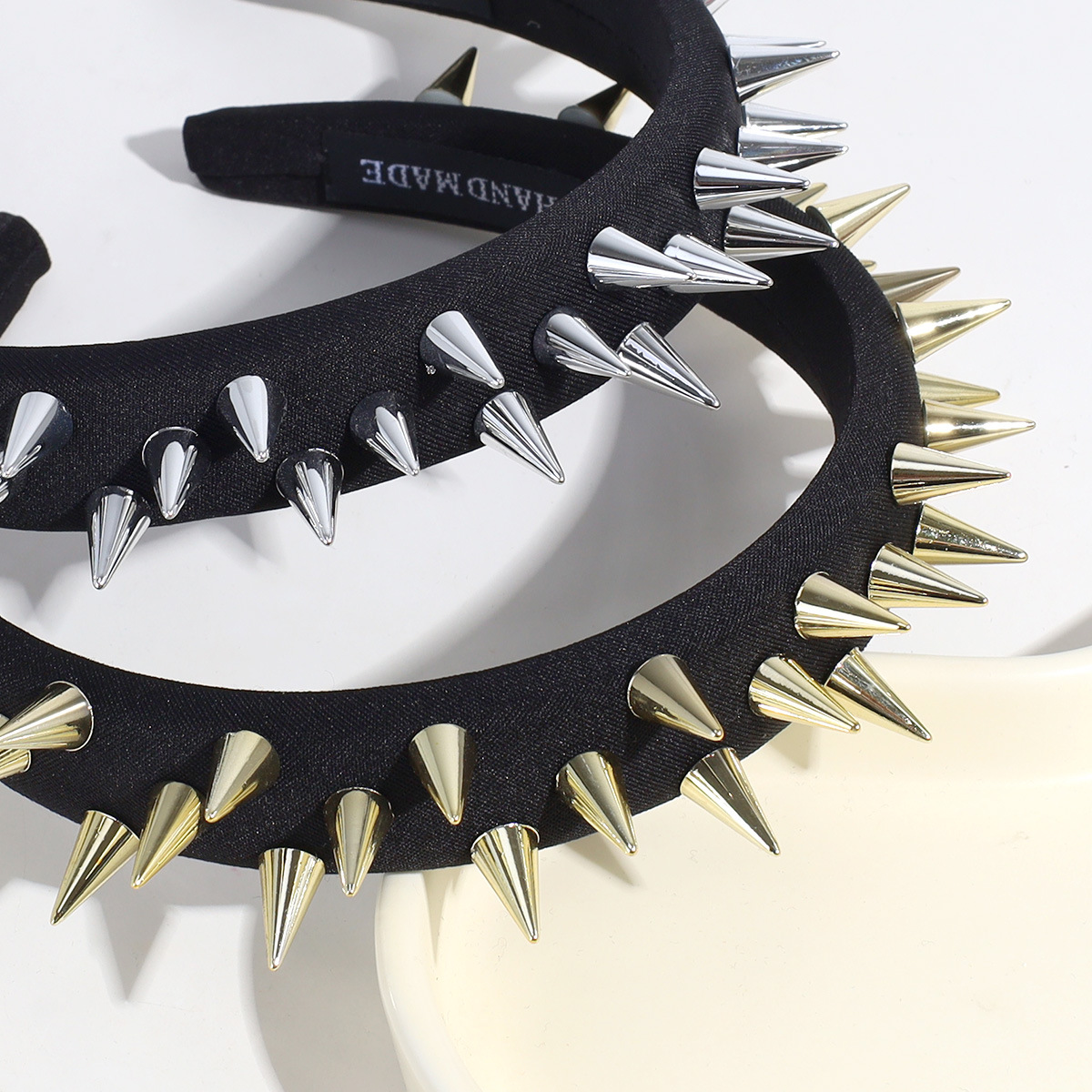 Title 4, Exaggerated Design Rivet Black Hair Hoop