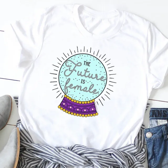 European And American Suffragette Round Neck Short sleeved T shirt 20302Color - Shop at LoveMi