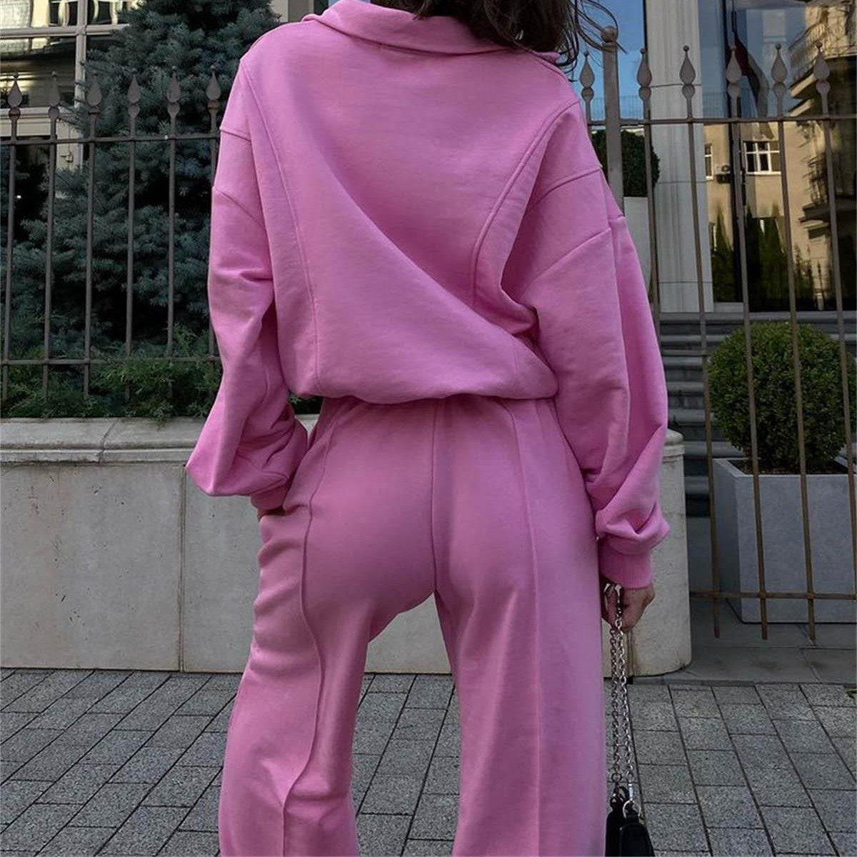 Women's Casual Loose Solid Color Sweater Two-piece Set