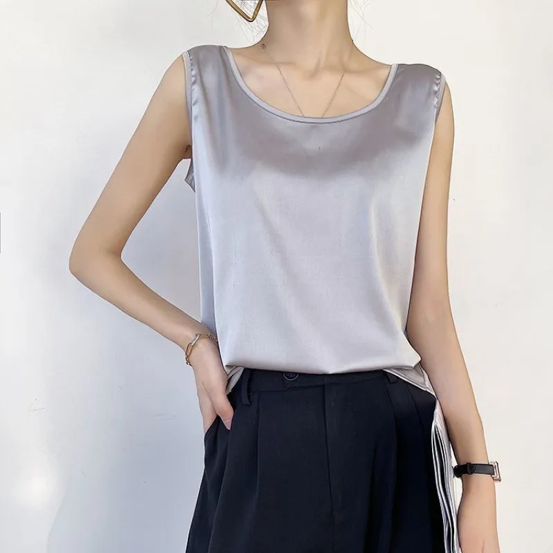 Silk Camisole Women's Silk Satin - Dark Grey