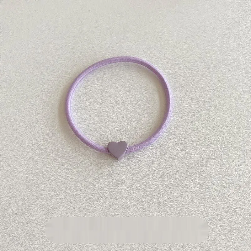 Love Hair Band Candy Color Headband Highly Elastic Hair Rope Hair Elastic Band - Purple