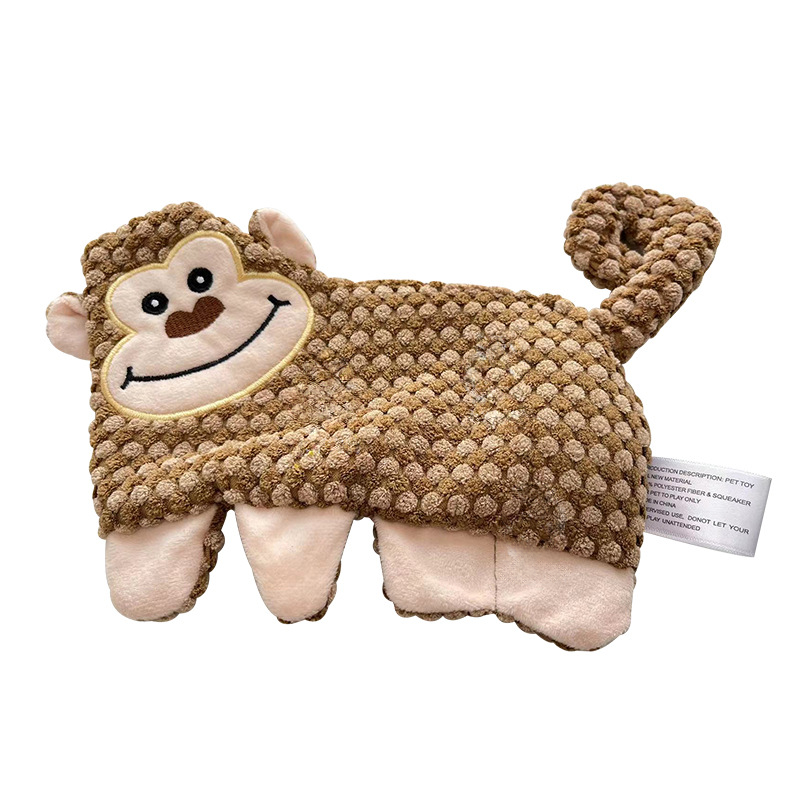 No-Stuffing Dog Toy with Squeaker and Crinkle Paper – Khaki | vcity.io