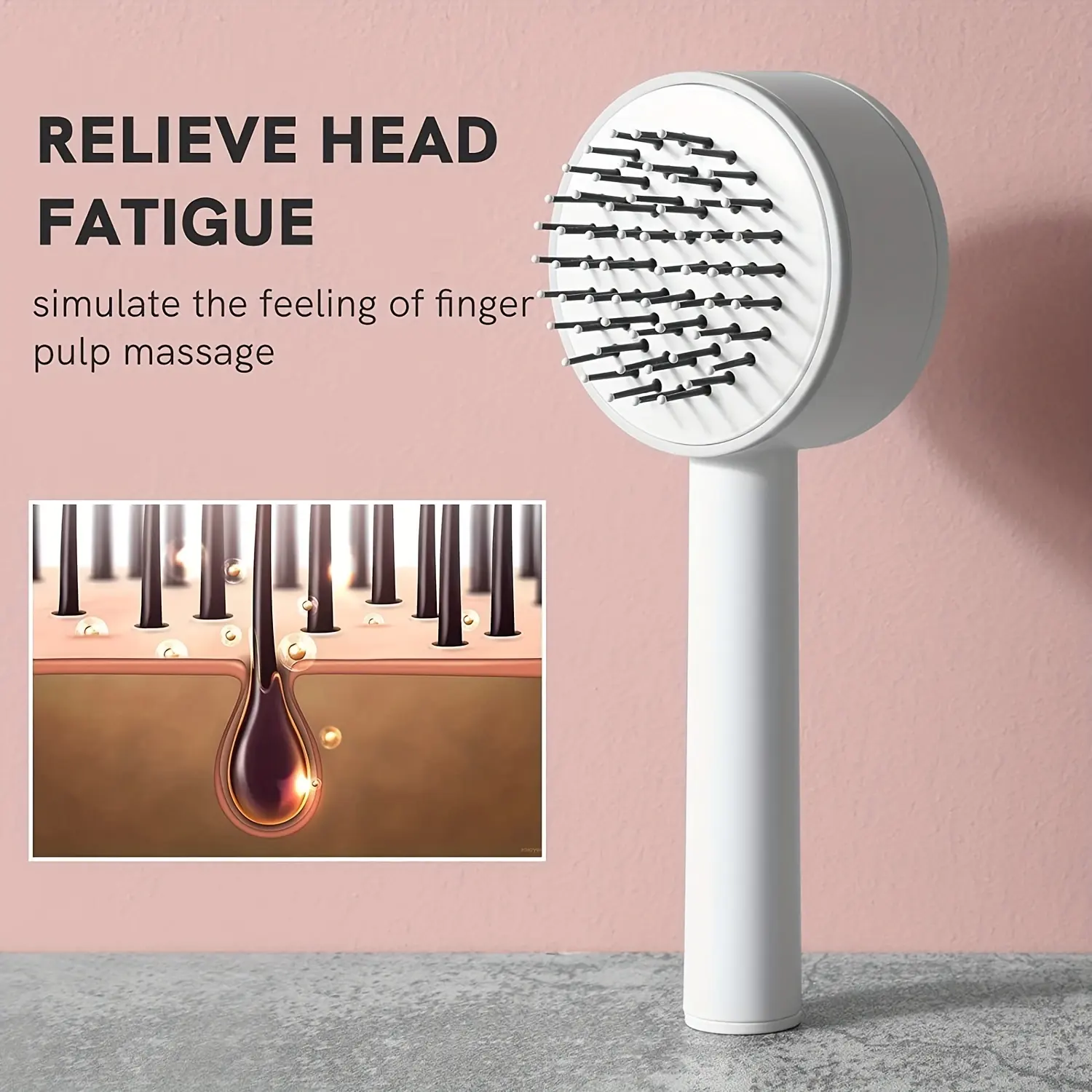 One-key Self-cleaning Hair Brush
