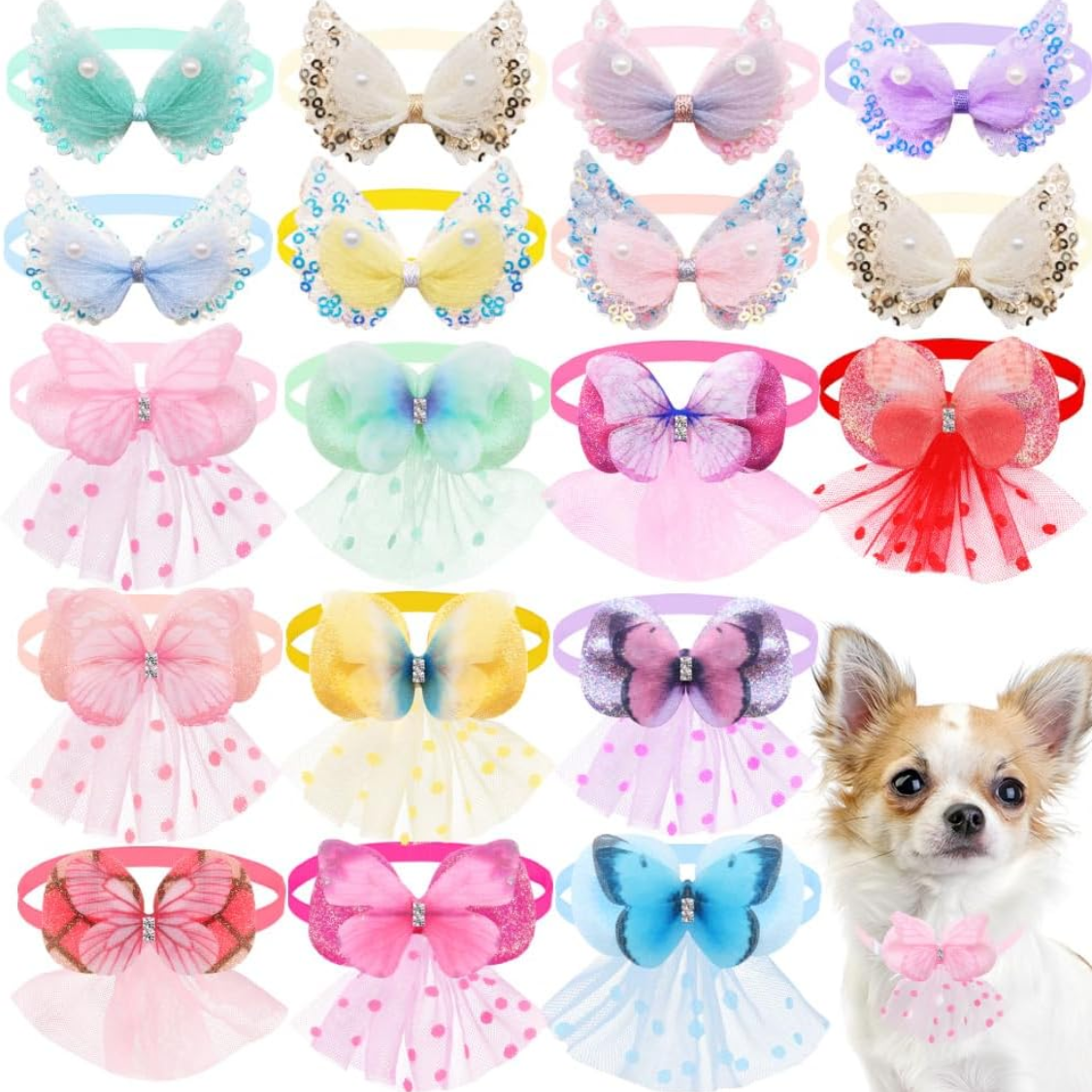 20Pcs Cute Dog Collar Grooming Accessory For Small Breed Puppies Cats — foto 8