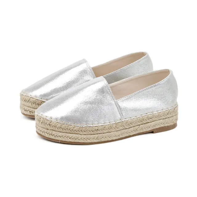 New Style Woven Fisherman Middle Mouth Soft Leather Sleeve Retro British Style Low top Overshoes Women Silver - Shop at LoveMi