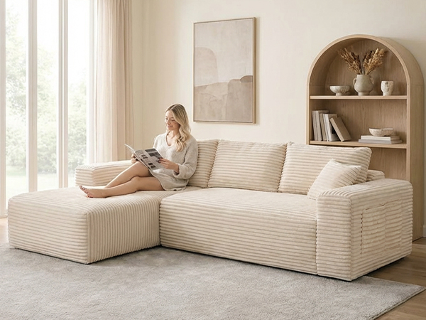 YM3116250005811& YM3116250006111 Combination Products Are Not Sold Sep-L Shape Modular Sectional Couch Spacious Comfortable 2 Seater Sofa With Pillows For Living Room Office No Assembly Required Beig
