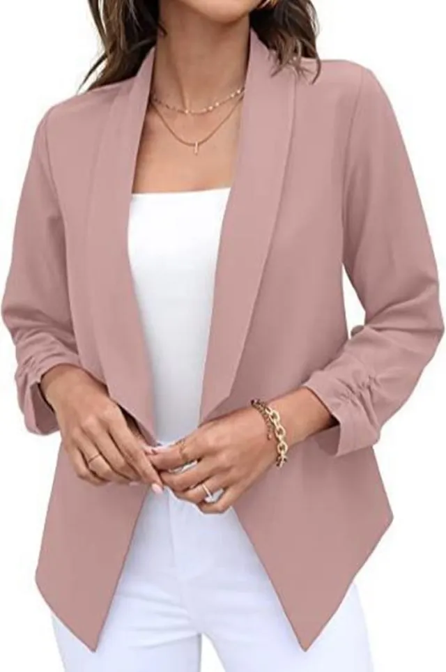 Women's Blazer Free Iron Casual Professional Suit Pink - Shop at LoveMi
