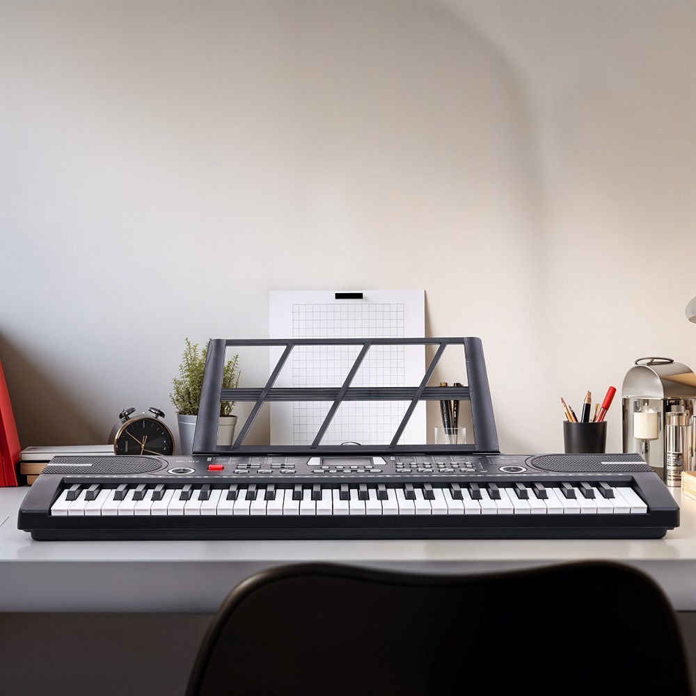 61 Keys Electronic Full Size Keyboard Digital Music Piano 60 Demo Sheet Stand