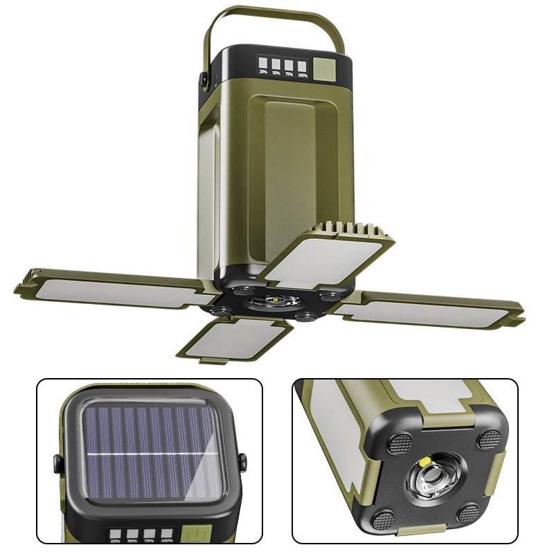 Multifunctional Outdoor Camping Light, Power Output Supported, Multi-blade Foldable Solar Camping Ambient Light — foto 5