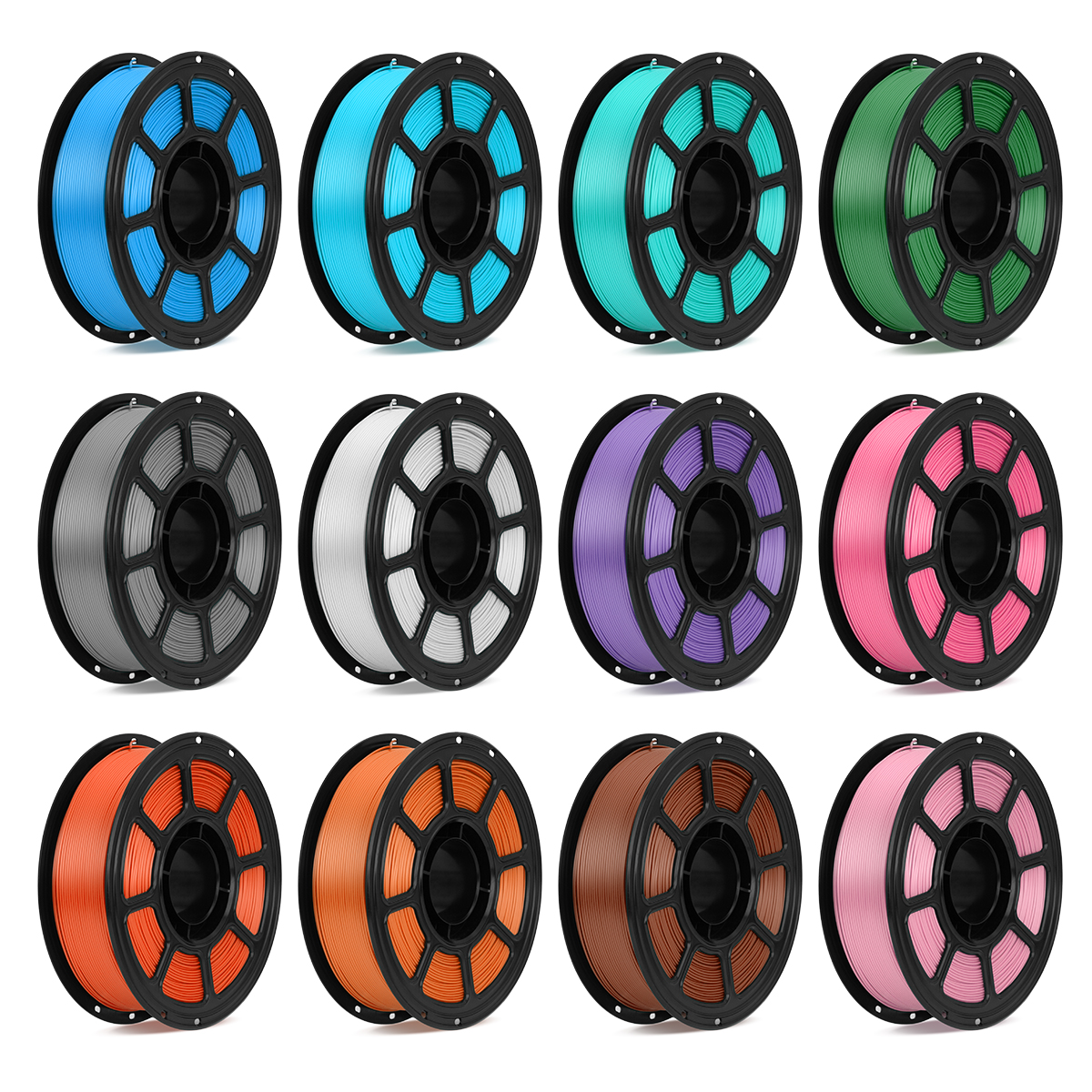 PLA 3D Printer Filament 12 Pack, 12 Colors Assorted Multicolor Filament Set, 1.75mm, 15.6kg Total Weight, Colorful Printing Material For DIY Crafts, Models, Prototyping, Fits Most FDM 3D Printers