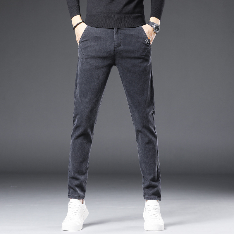 Trendy All-match Men's Pants Slim-fit Straight Pants Men