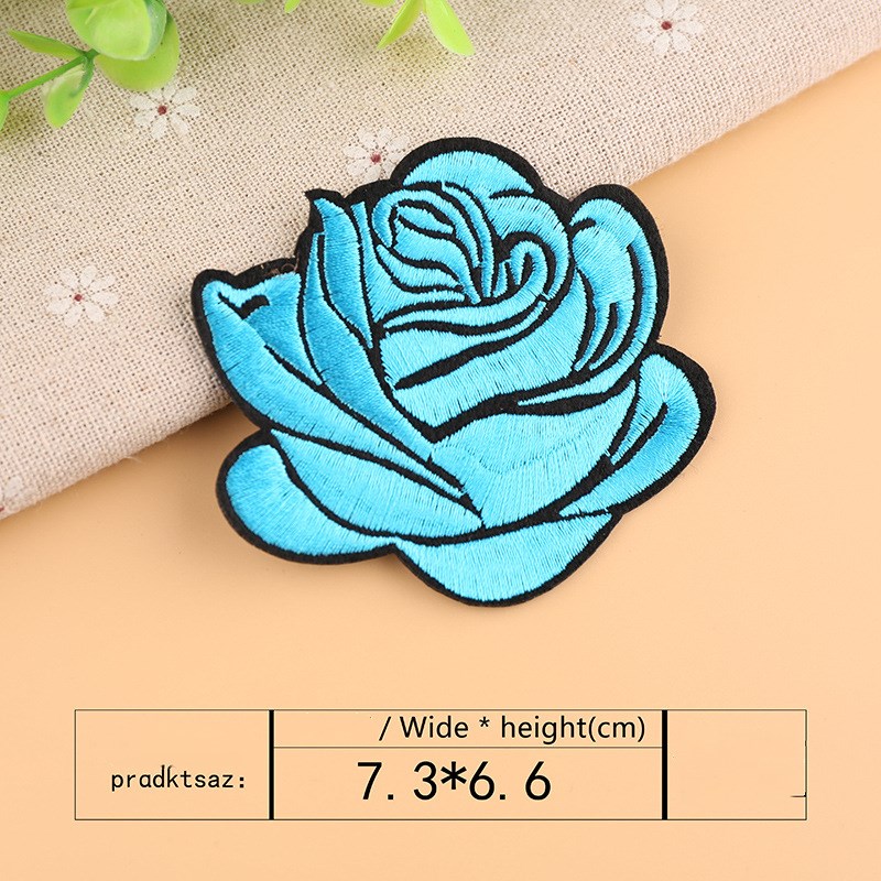 Title 2, Rose flower embroidered cloth sticker, perfect ...