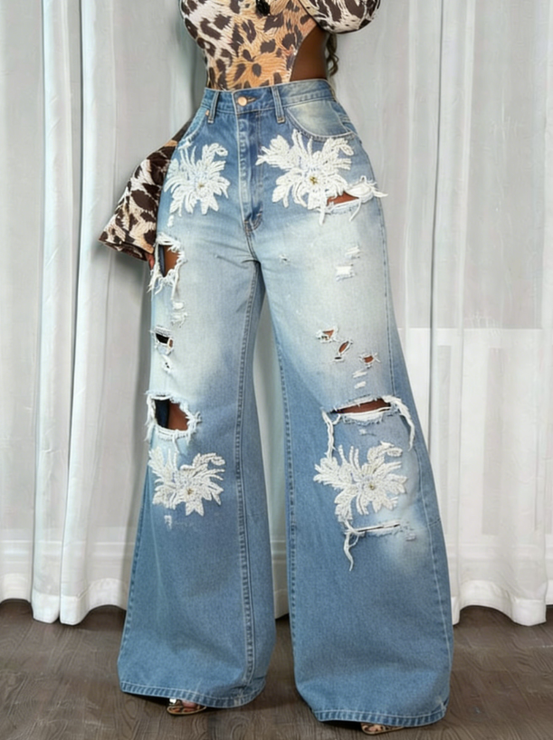 American Retro Spicy Girl Wide-leg
