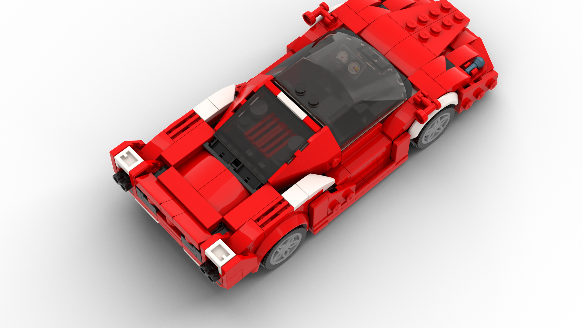 Red Super Running 8 Grid Car Assembled Building Block Toys