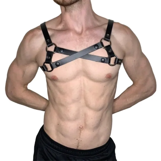 Gothic Men's Leather Shoulder Strap Black - Shop at LoveMi