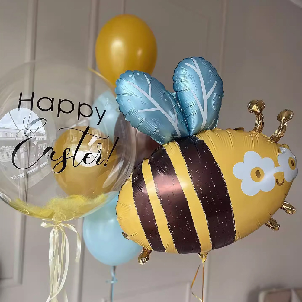 Title 4, Cartoon Sun Flower Bee Aluminum Balloon