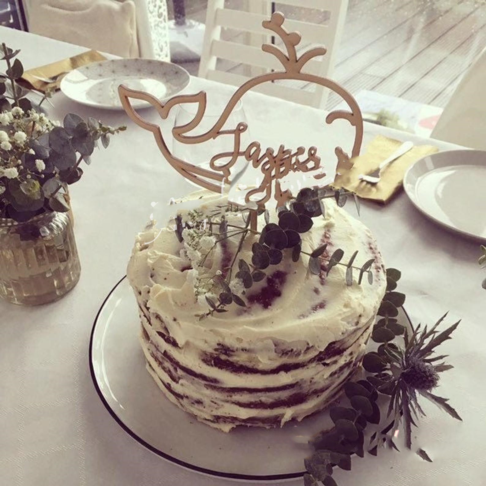 Personalized Acrylic Wedding Cake Topper with Couple’s Names