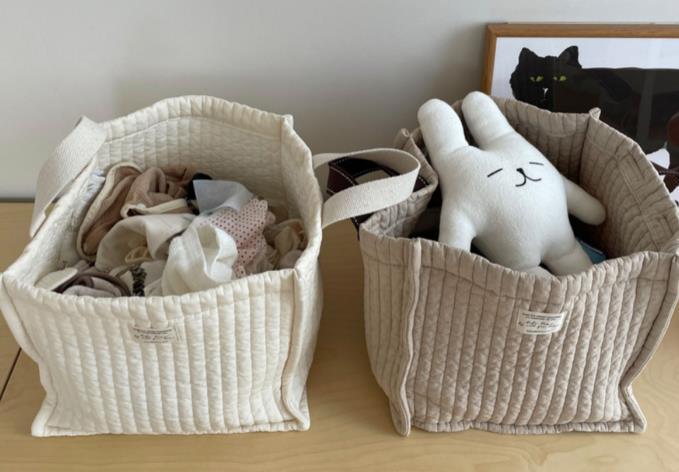 Quilted Embroidery Handbag Baby Bed Storage Bag — foto 4