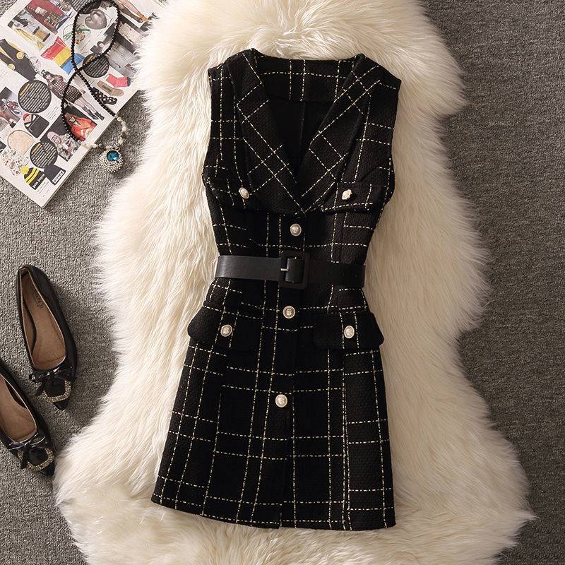 Women's Slim Knitted Bottoming Shirt Vest Black Onepiece Vest - Shop at LoveMi