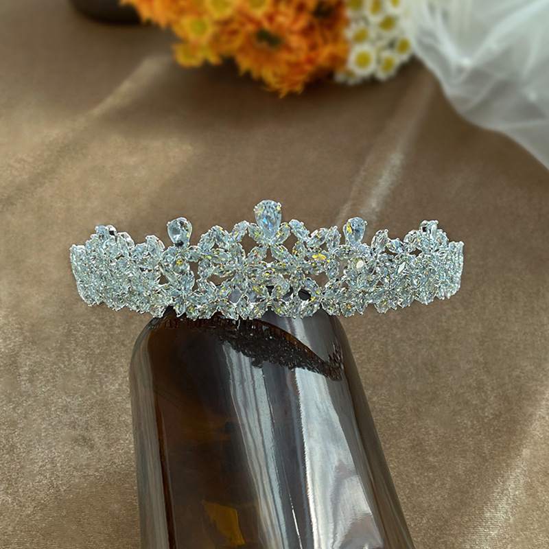 Bridal Heavy Industry Simple Crown Tiara Crystal