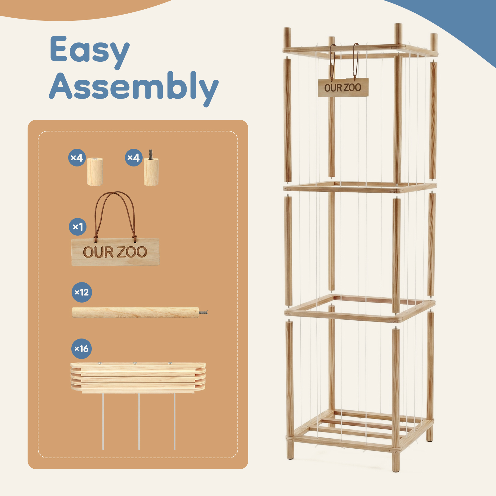Wooden Toy Storage Rack, Suitable For Saving Space In Children's Rooms, Bedrooms, Baby Rooms And Children's Activity Rooms.