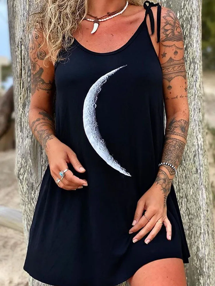 Sling Moon Sun Print Mini Dress - Lyq21Ksx1988