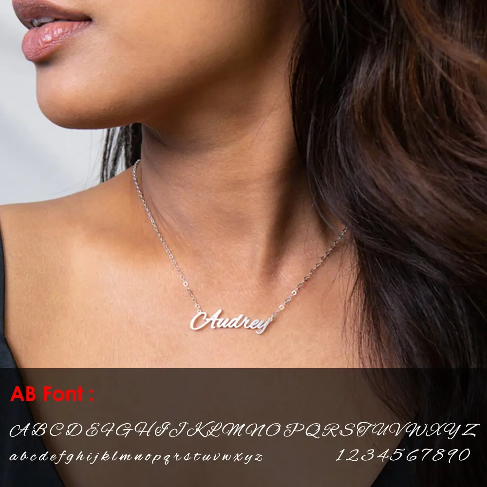 Personalized Letter Name Necklace For Women Gold Stainless Steel Chain