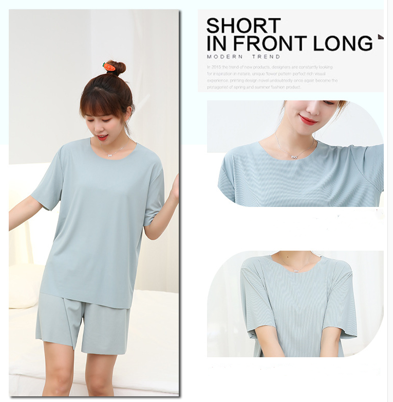 Title 10, Ice silk soft soft short sleeve shorts suit