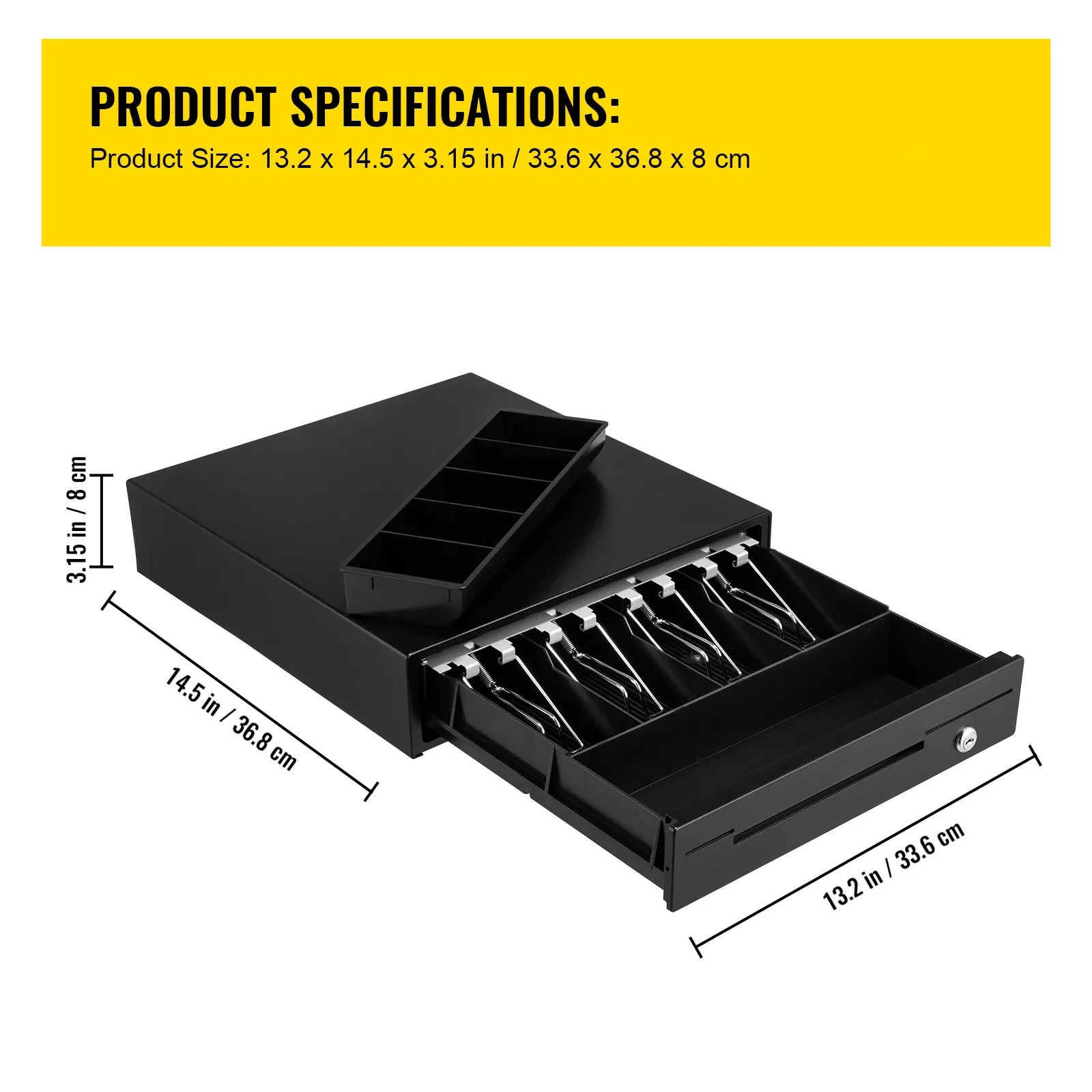 Cash Register Drawer, 13 12 V, For POS System With 4 Bill 5 Coin Cash Tray, Removable Coin Compartment 2… image 9
