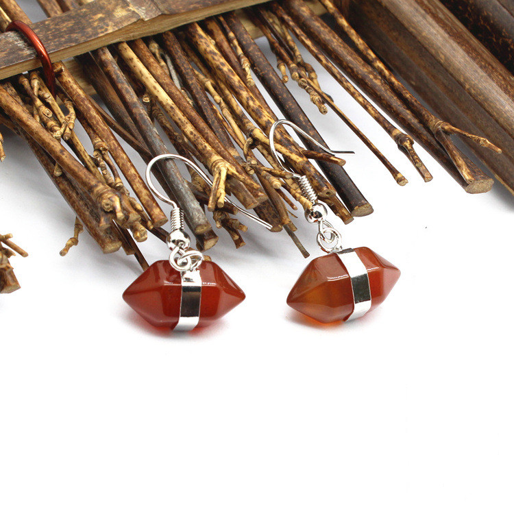 Niche Design Hexagonal Post Slip Edge Earrings