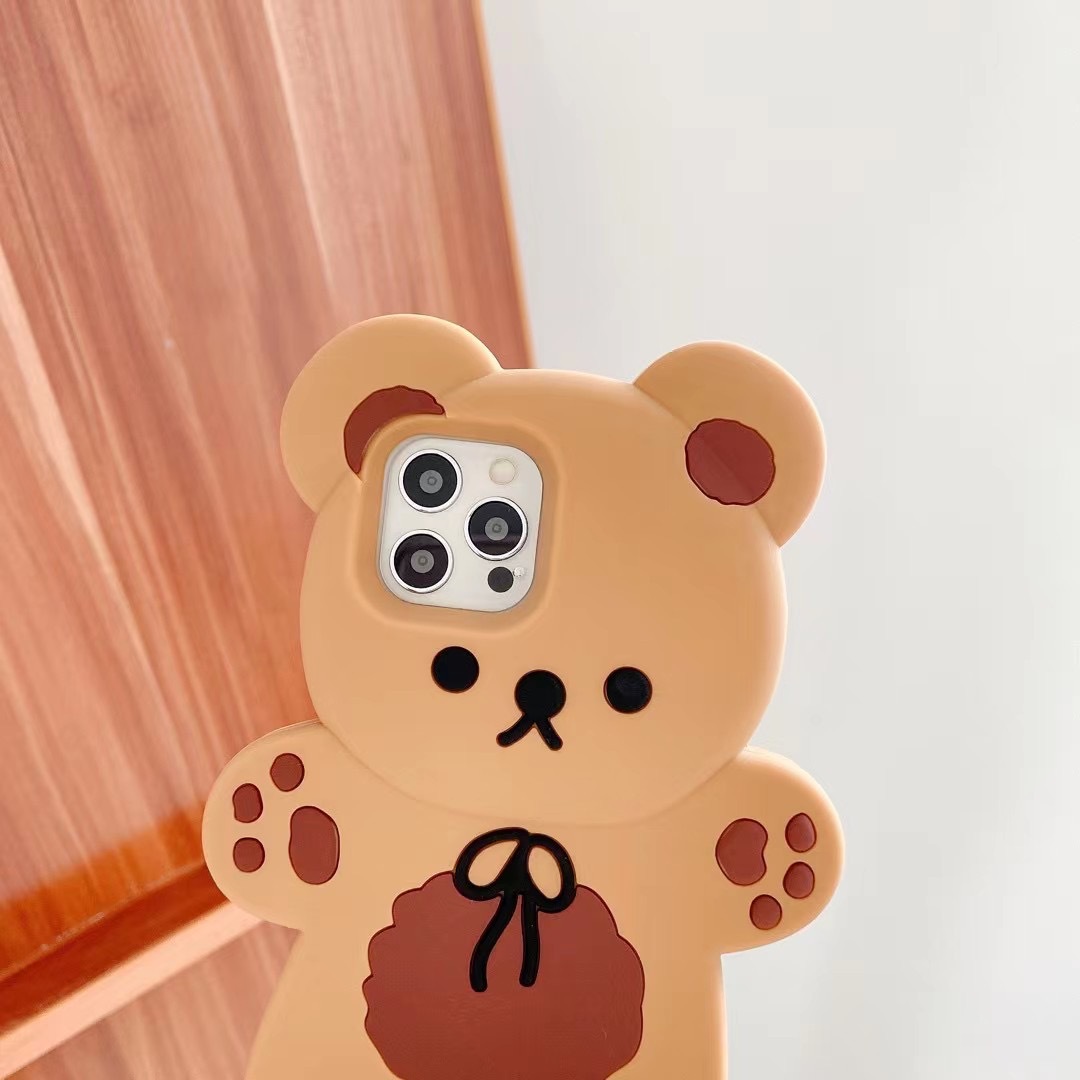 Teddy Bear Mobile Phone Case Cartoon Anti-drop Soft Silicone - Image 3