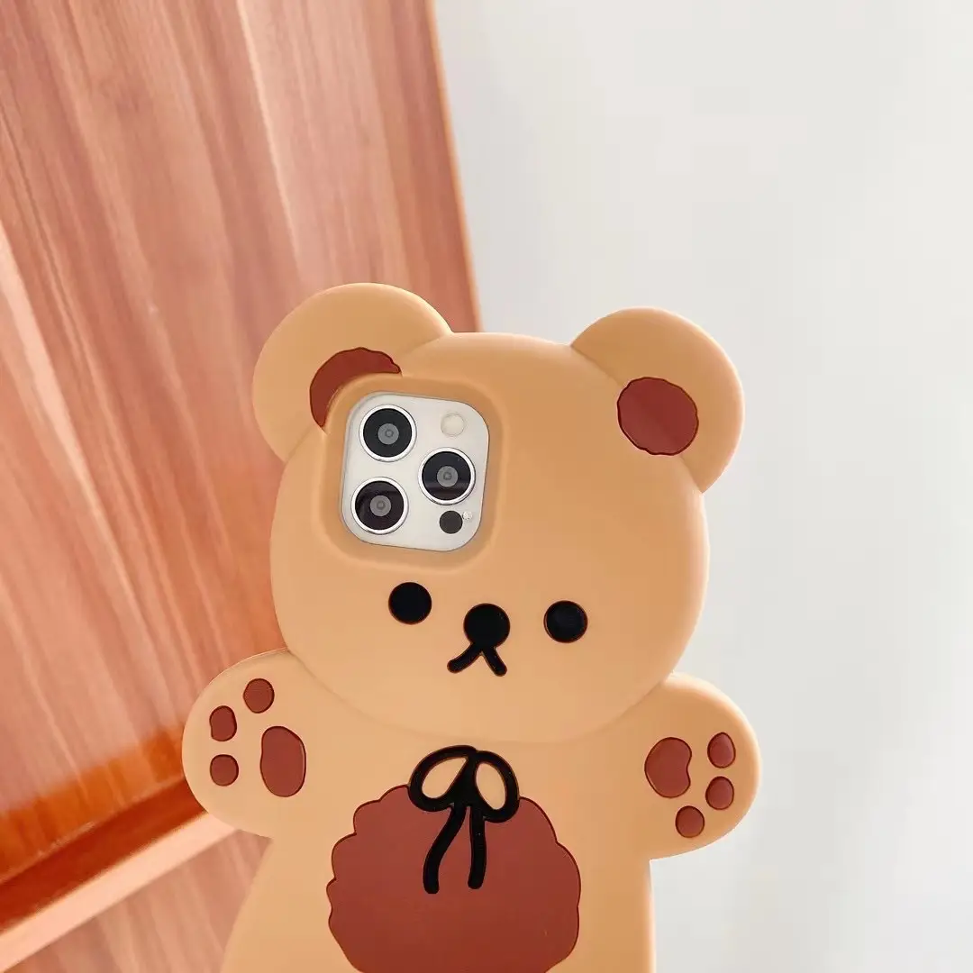 Teddy Bear Mobile Phone Case Cartoon Anti-drop Soft Silicone