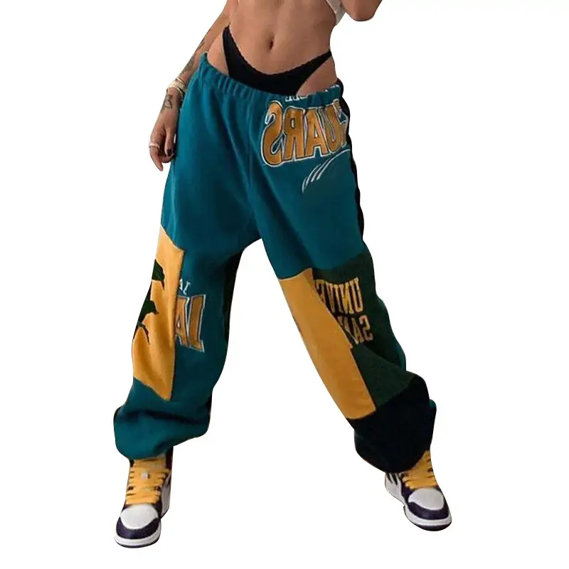 Women's Fashion Trend Patchwork Color Sweatpants