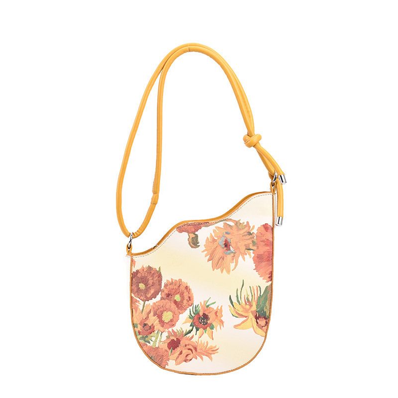 National Style Oil Painting Bag Women's Niche Design