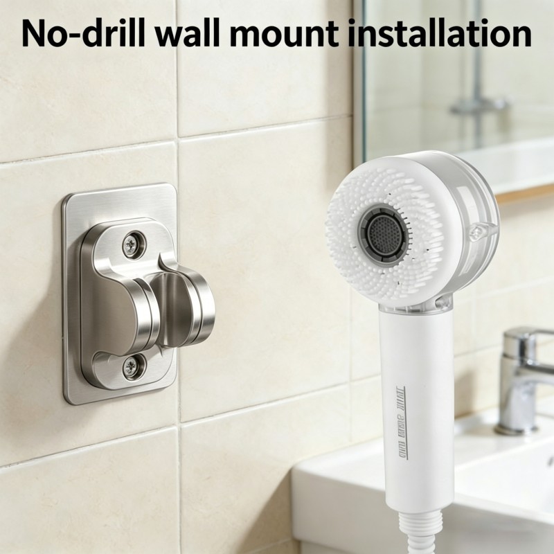 High Pressure Handheld Shower Head With Spa Massage Brush 2 Spray Modes Rain — image 5