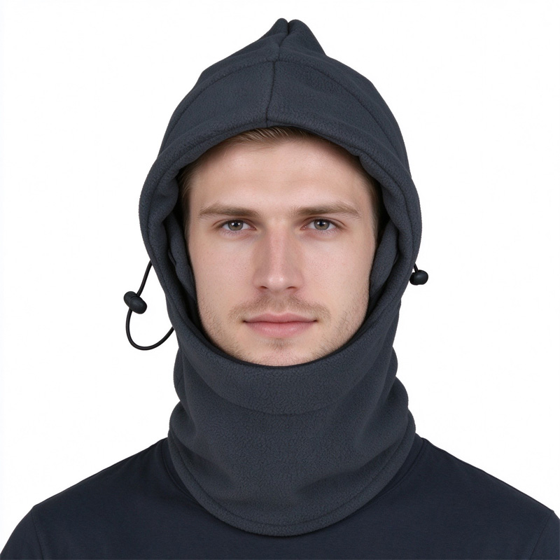 3-in-1 Fleece Balaclava, Black