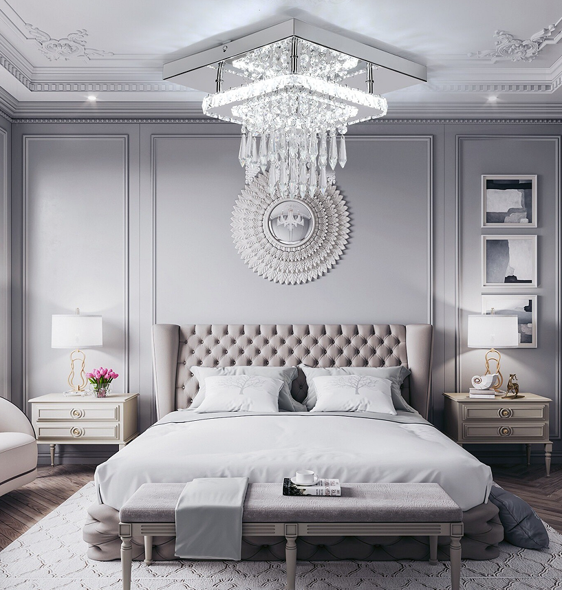 30CM Modern LED Crystal Ceiling Light Square Minimalist Lamp Living Room Bedroom — image 9