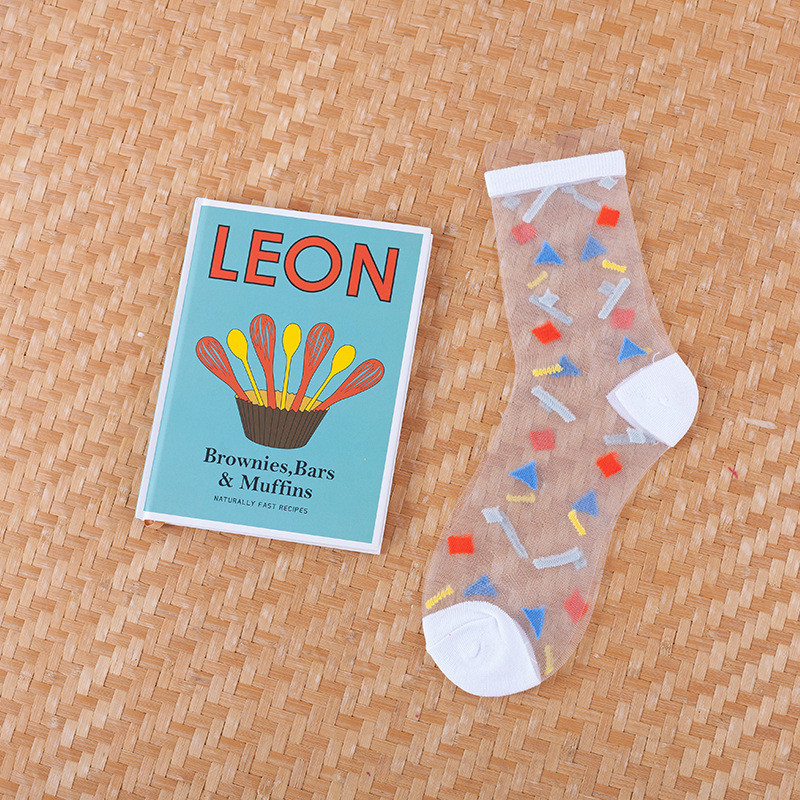 Women's Spring And Summer Transparent Thin Polka Dot Socks
