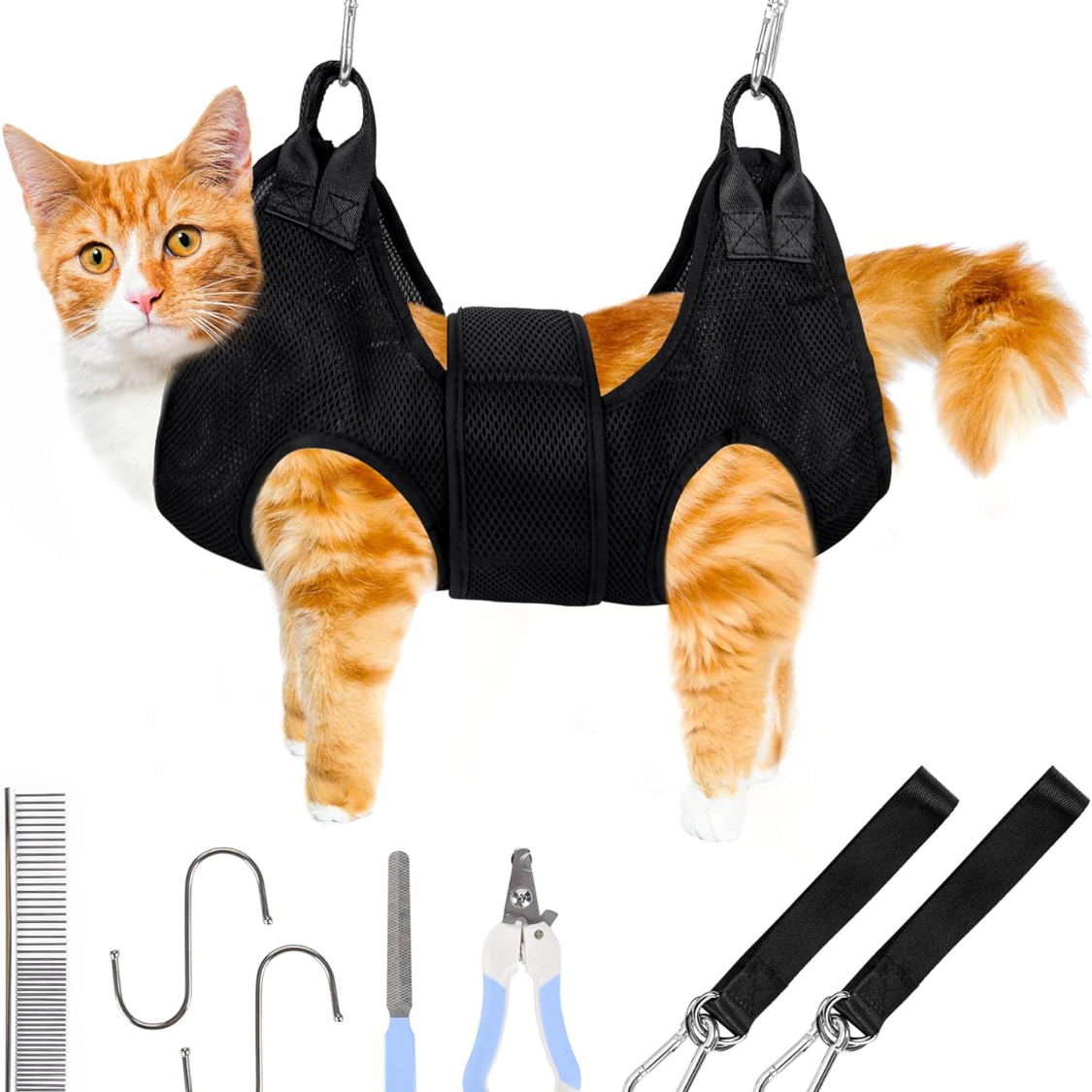 Cat Grooming Hammock With Clippers