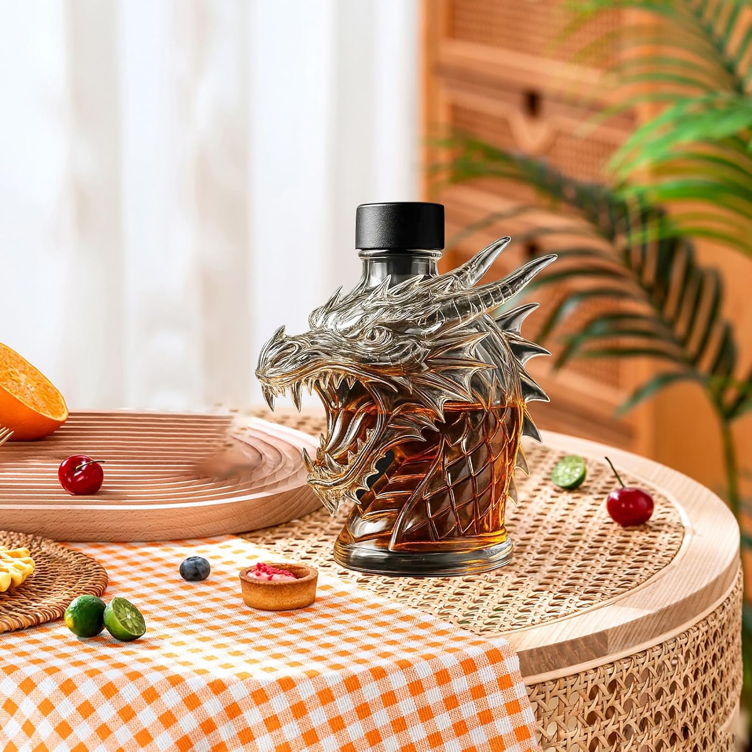 Mythical Dragon Decanter Set For Whiskey Artisanal, Airtight Spirit Vessel For Bourbon, Brandy & Rum Durable, Leak-Proof Design Unique Gifts For Men, Father's Day & Weddings