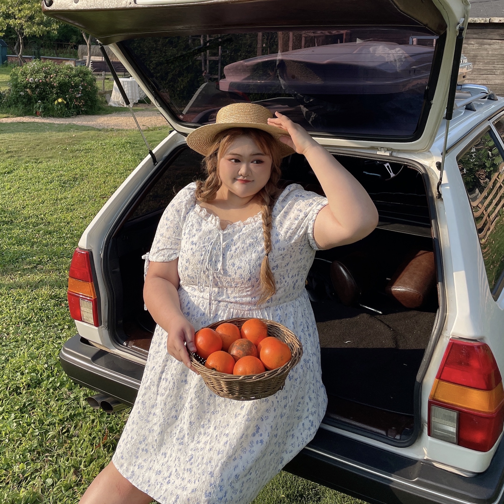 Ladies French Plus Size Floral Dress